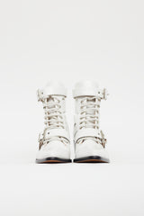 Chloé White Leather Rylee Lace Up Boot