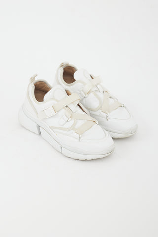 Chloé White Leather Multi Strap Sneaker