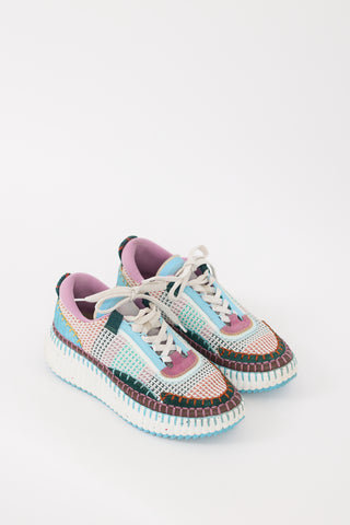 Chloé White & Multicolour Nama Sneaker
