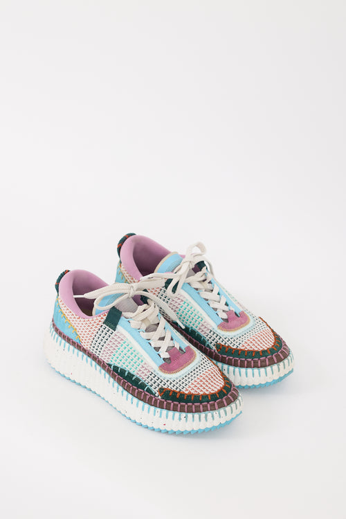 Chloé White & Multicolour Nama Sneaker