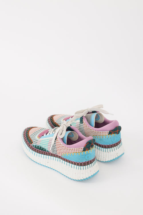 Chloé White & Multicolour Nama Sneaker