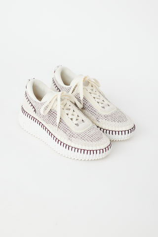 Chloé White & Purple Nama Sneaker