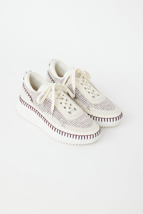 Chloé White & Purple Nama Sneaker