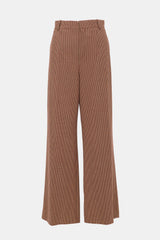Chloé Wool Check Wide Leg Trouser