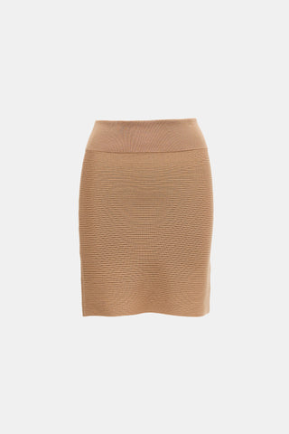 Chloé Wool Ribbed Knit Skirt