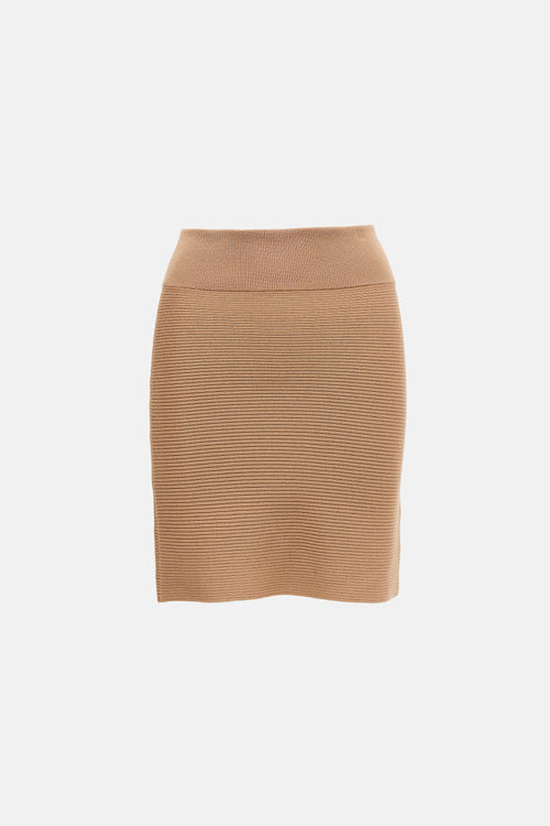 Chloé Wool Ribbed Knit Skirt