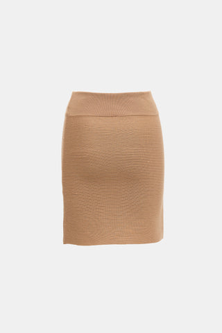 Chloé Wool Ribbed Knit Skirt