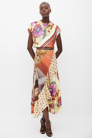 Chloé Yellow & Multicolour Floral Silk Co-Ord Set
