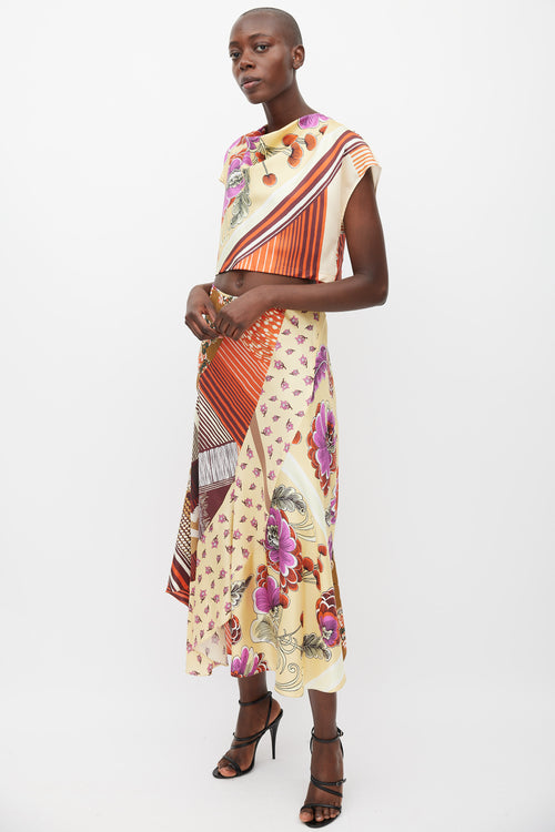 Chloé Yellow & Multicolour Floral Silk Co-Ord Set