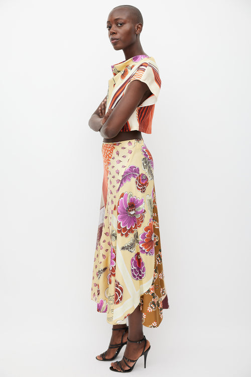 Chloé Yellow & Multicolour Floral Silk Co-Ord Set