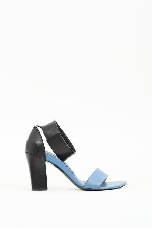 Chloé Blue & Black Leather Gala Sandal