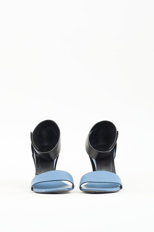 Chloé Blue & Black Leather Gala Sandal