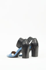 Chloé Blue & Black Leather Gala Sandal