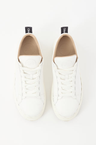 Chloé White Leather Lauren Sneaker