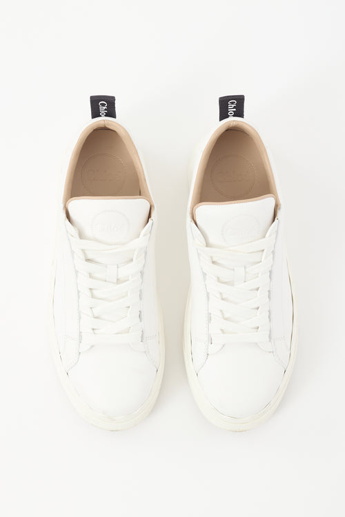 Chloé White Leather Lauren Sneaker