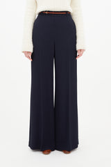 Chloé Navy & Brown Wide Leg Trouser