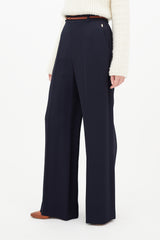Chloé Navy & Brown Wide Leg Trouser