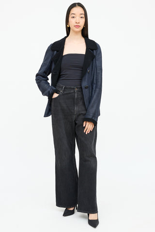 Christ Leather Shearling Coat