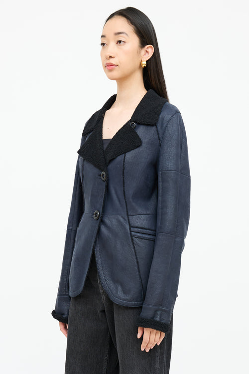 Christ Leather Shearling Coat