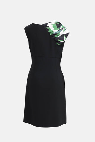 Dior Floral Cowl Neck Midi Dress
