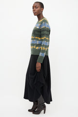 Christian Dior Green & Multi Wool Logo Sweater