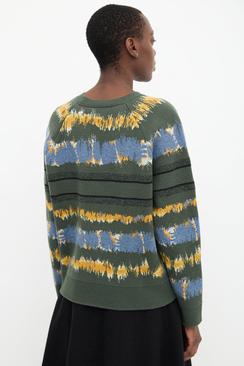 Christian Dior Green & Multi Wool Logo Sweater