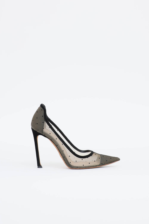 Dior Mesh Polka Dot Pump