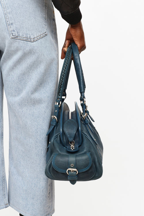 Dior Blue Frame Satchel Bag