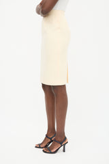  Vintage Cream Wool Skirt