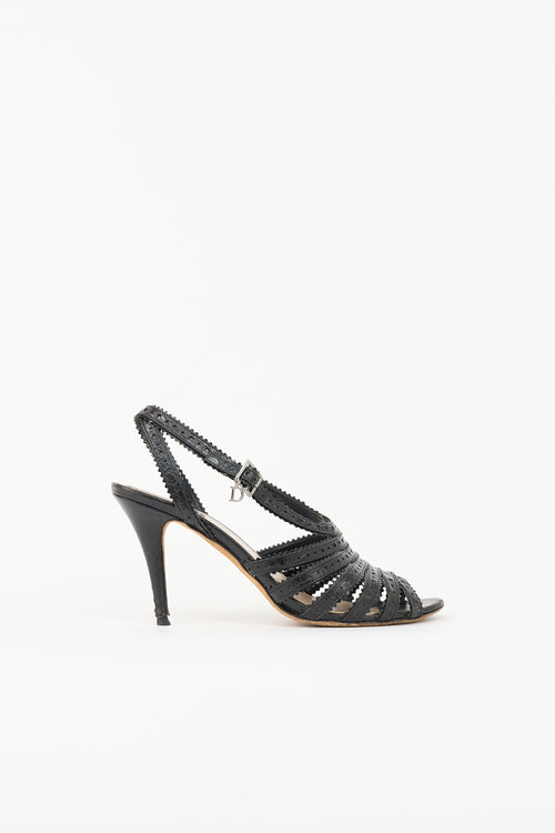 Dior Leather Perforated Strappy Sandal