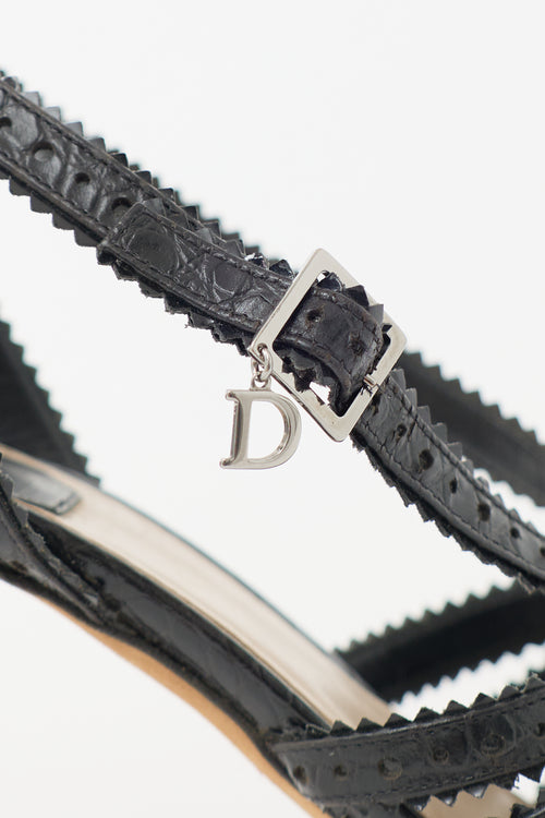 Dior Leather Perforated Strappy Sandal