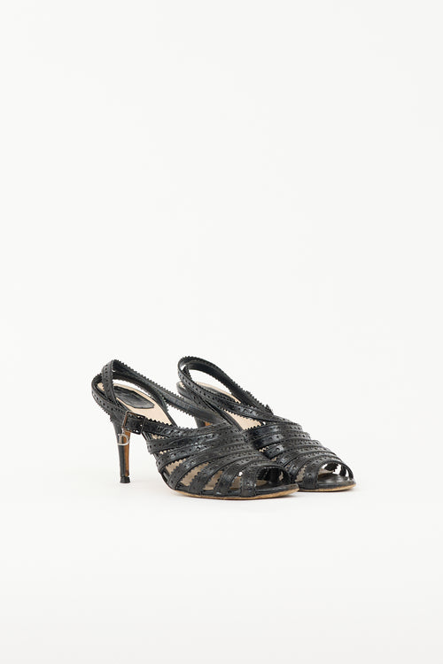 Dior Leather Perforated Strappy Sandal
