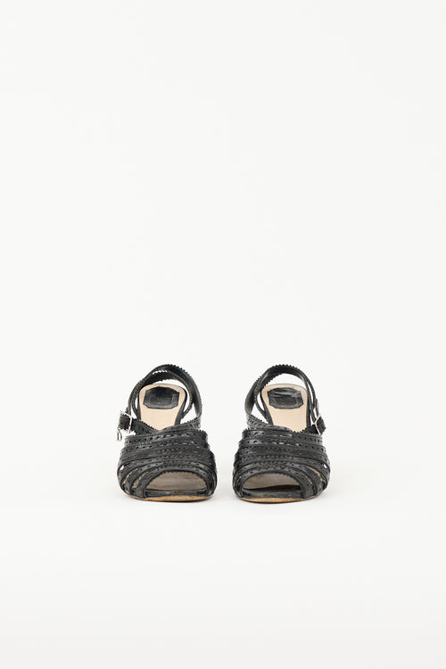 Dior Leather Perforated Strappy Sandal