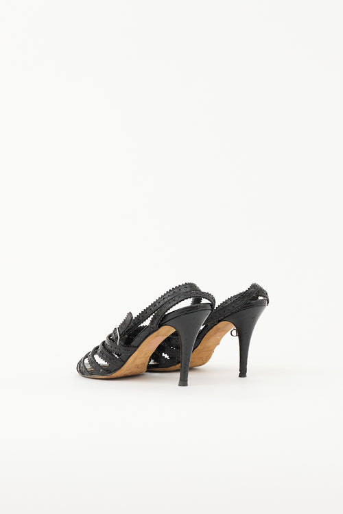 Dior Leather Perforated Strappy Sandal