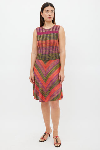 Christian Lacroix Purple & Multicolour Knit Midi Dress