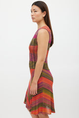 Christian Lacroix Purple & Multicolour Knit Midi Dress