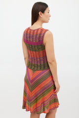 Christian Lacroix Purple & Multicolour Knit Midi Dress
