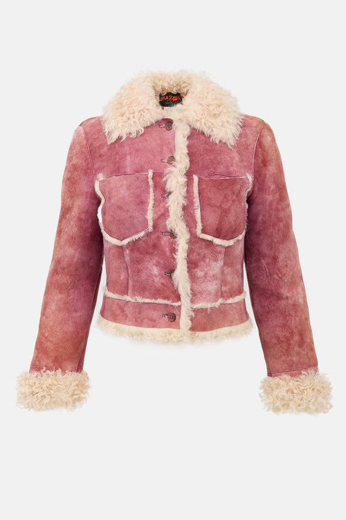Christian Lacroix Vintage Bleached Shearling Jacket