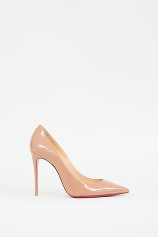 Christian Louboutin Beige Patent Leather Kate 100 Pump