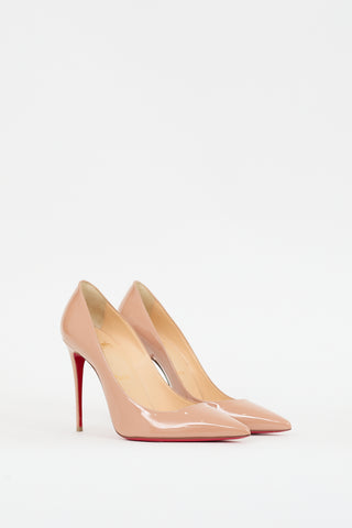 Christian Louboutin Beige Patent Leather Pigalle 100 Pump