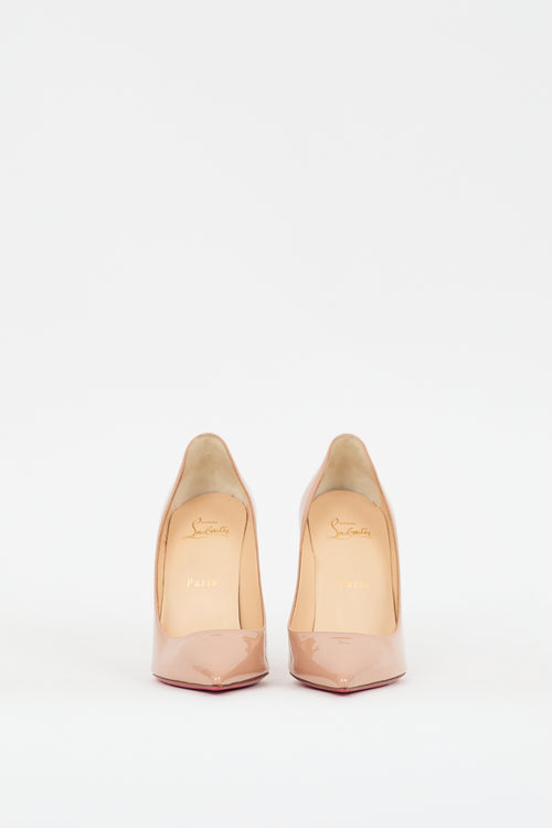 Christian Louboutin Beige Patent Leather Pigalle 100 Pump