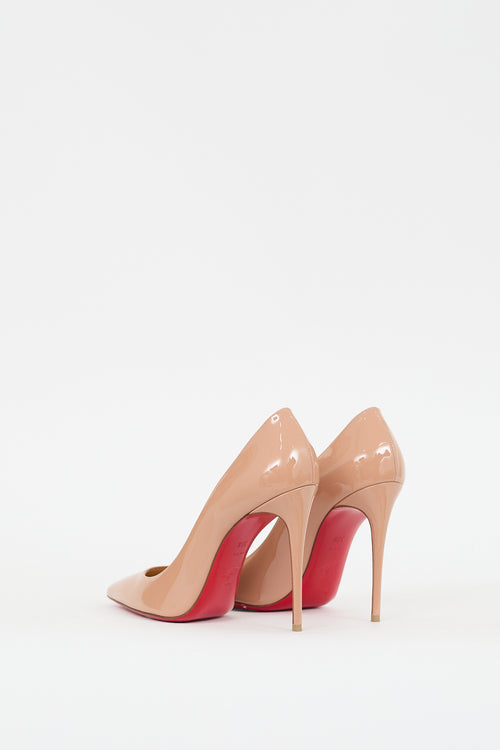 Christian Louboutin Beige Patent Leather Pigalle 100 Pump