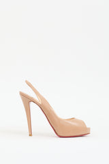 Christian Louboutin // Beige Patent Private Number 120 Slingback