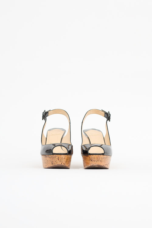 Christian Louboutin UNE Plume Cork Wedge