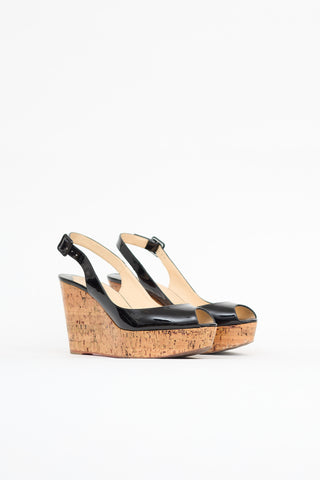 Christian Louboutin UNE Plume Cork Wedge