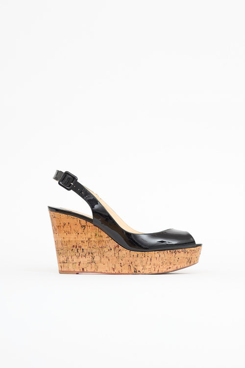 Christian Louboutin Une Plume Cork Wedge