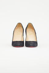 Christian Louboutin Black Fifi Textured Leather Heel