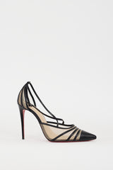 Christian Louboutin Black Leather & Mesh Theodorella Heel