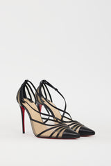 Christian Louboutin Black Leather & Mesh Theodorella Heel