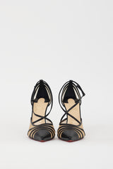 Christian Louboutin Black Leather & Mesh Theodorella Heel
